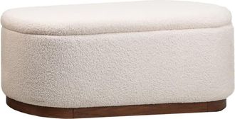 Klast Banco de borreguito blanco 100x40 cm