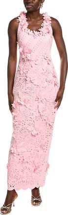 Badgley Mischka 3D Flowers Pearls Gown
