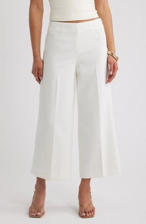 Open Edit Icon Twill Crop Pants in Ivory at Nordstrom, Size Xx-Small
