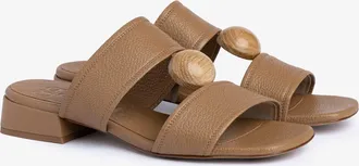 Pedro Garcia Slide sandal in beige leather | Eris | Fall-winter 26 |