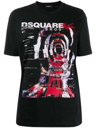 Dsquared2 T-shirt met logoprint - Zwart