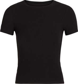 Tala 365 Ribbed Stretch-modal T-shirt - Black - XL (UK16 / XL)