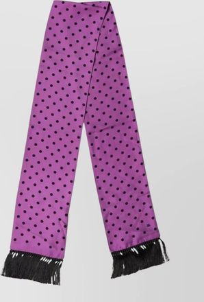 Dolce & Gabbana silk polka-dot fringed scarf