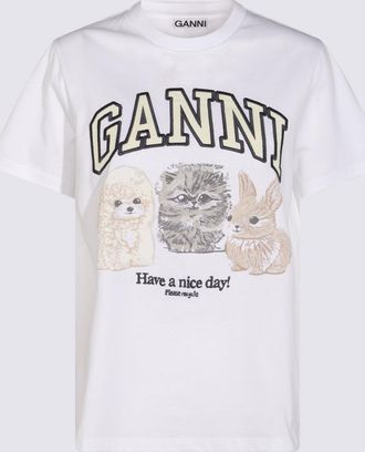 Ganni T-Shirts And Polos Light And Natural-Donna