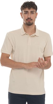 Emporio Armani Polo in jersey di cotone Panna EA7 Uomo