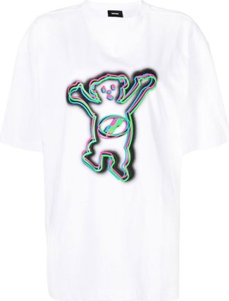 We11done logo print oversized T-shirt - women - Cotton - M - White