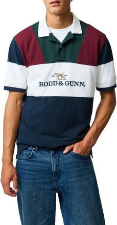 Rodd & Gunn Heathridge Original Fit Colorblock Cotton Piqu&eacute; Polo in Eclipse at Nordstrom, Size Xxx-Large