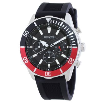 Bulova Chronograph Quartz Black Dial Mens Watch 98A258