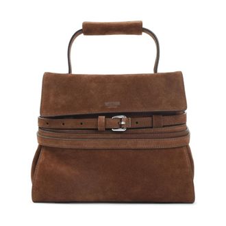 Moschino Caffe Handtas met Riem - Dames - Handtassen - Bruin - ONE Size - Su&egrave;de - Tassen