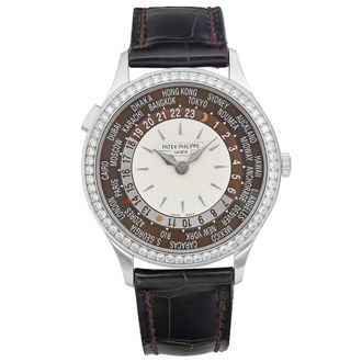 Patek Philippe Pre-owned Patek Philippe Complications GMT Brown and Ivory Dial Ladies Watch 7130G-001