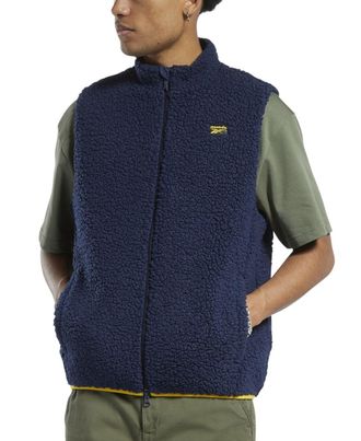 Reebok Mens Reversible Cord Sherpa Fleece Vest