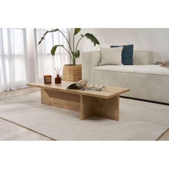 Dmora Mesa De Centro Marmorito, Forma Rectangular, Material Tablero En Madera, Color Marr&oacute;n, 120x45x30h Cm Roble