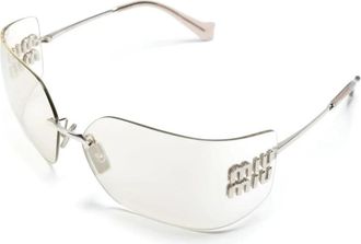 Miu Miu Irregular Zonnebril - Dames - Brillen - Grijs - ONE Size - Accessoires