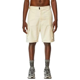 Diesel Mens Argym Cargo Shorts (Vaporous Grey) - White/Red - Size Small