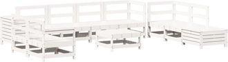 vidaXL vidaXL 11 Piece Garden Sofa Set White Solid Wood Pine