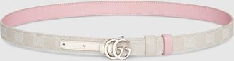 Gucci Reversible GG Marmont Thin Belt, Beige, GG Canvas