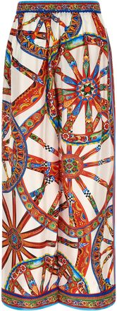 Dolce & Gabbana Womens Multicolor Silk Casual Pants