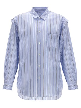 Comme Des Gar&ccedil;ons Mens Unfinished Striped Shirt