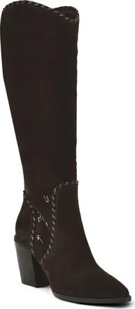 Nine West Rosco Knee High Western Boot in Dark Brown at Nordstrom, Size 9.5