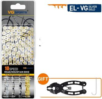 OEM Cadena De Bicicleta, Compatible Con 6 A 11 Velocidades, Acero De Aleaci&oacute;n Duradero, 10s Medio Yugo Color