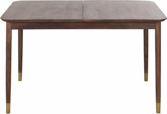 Maisons du monde Mesa de comedor extensible de madera de acacia maciza y lat&oacute;n ccon acabado envejecido para 6/8 personas, L. 141/176