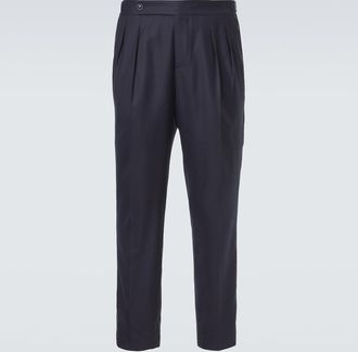Brunello Cucinelli Pantalones rectos de lana y seda