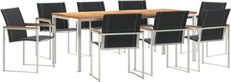 vidaXL Garden Dining Set 9 pcs Solid Wood Acacia Vidaxl
