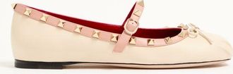 Valentino Garavani Mary-Jane Rockstud Nappa Ballerina 05 mm Wo
