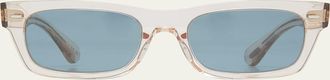 Oliver Peoples Semi-Transparent Acetate & Crystal Rectangle Sunglasses