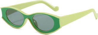 Generic Womens Small Frame Sunglasses Outdoor Commuter Decorative Sun Glasses(Green)