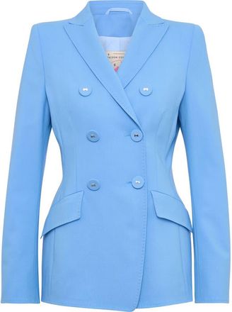 Maison Common Cool Wool Double Breasted Blazer in Blue at Nordstrom, Size 42