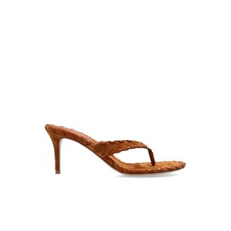 Gianvito Rossi Heeled Mules, female, Brown, Size: 7 1/2 US Zaira Thong Heeled Mules