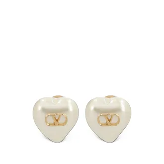 Valentino Garavani Vlogo Signature Metal And Pearl Earrings