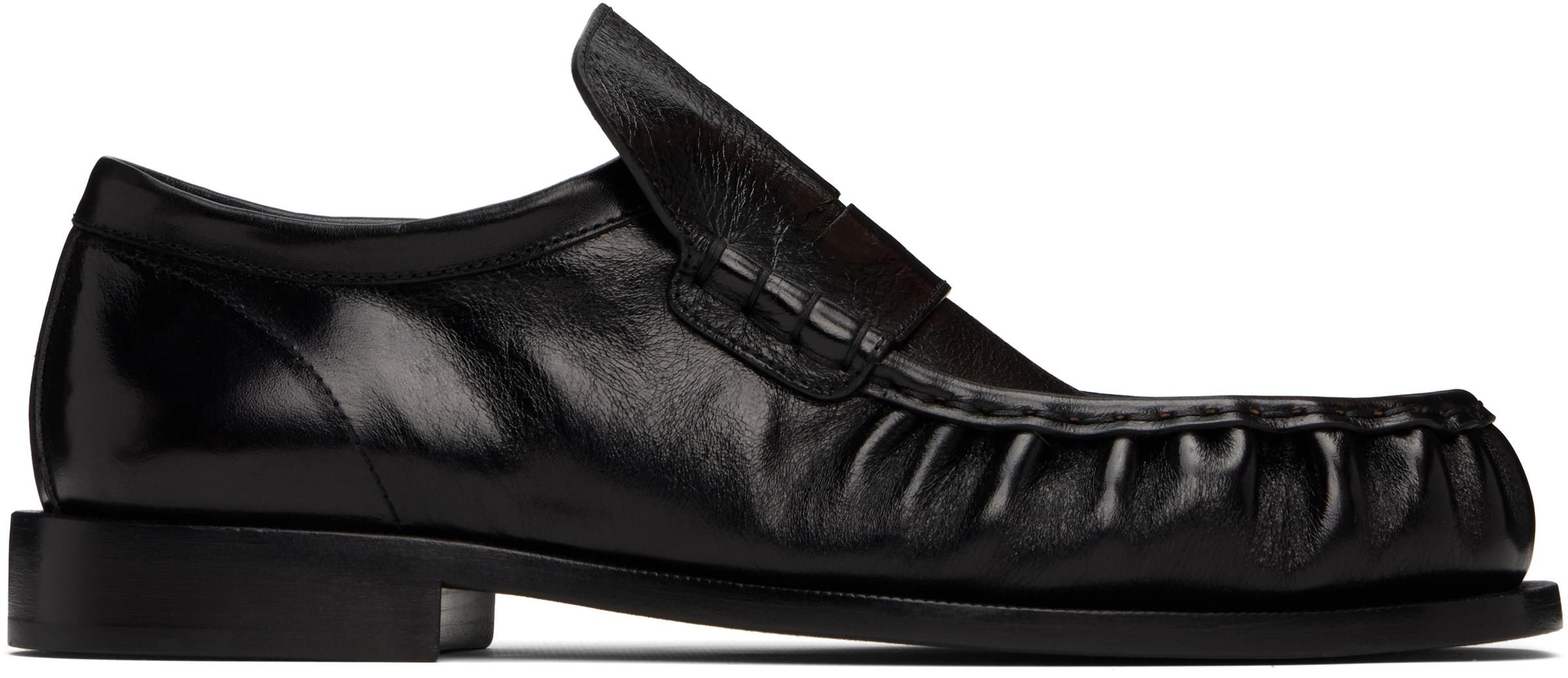 【関税込み】Dries Van Noten ブラック レザー スリッポン 関税込み】Dries Van Noten ブラック レザー スリッポン (Dries