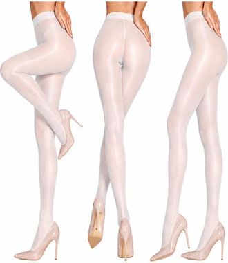 Lechery 3-Pack Semi Sheer Glossy Shiny Pantyhose Tights in White at Nordstrom, Size Small