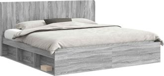 vidaXL Estructura De Cama Con Almacenamiento Y Cabecero Sonoma Gris Vidaxl
