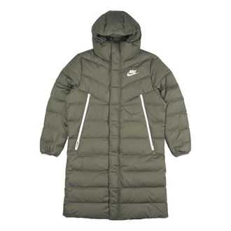 Nike Casual Sports mid-length hooded down Jacket Green CU0281-380