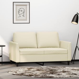 vidaXL Sof&aacute; De 2 Plazas De Cuero Sint&eacute;tico Color Crema 120 Cm Vidaxl