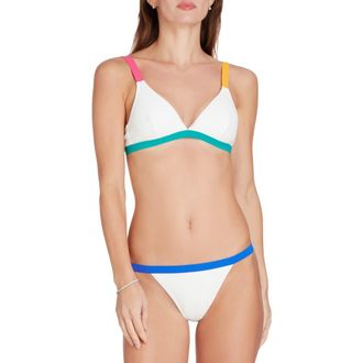 Valimare St Barths Colorblock Bikini Bottom in Off White at Nordstrom, Size Small It