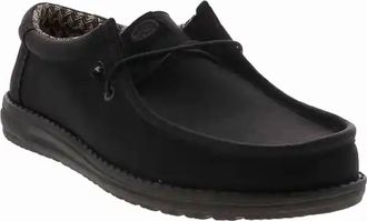Hey Dude Mens Wally Classic Shoe In Black/charcoal