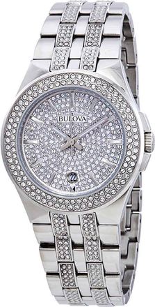 Bulova Crystal Pave Mens Watch 96B235