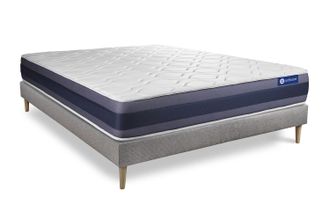 Actisom Somier Gris + Colch&oacute;n Con Espuma Viscoel&aacute;stica 130 X 190
