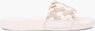 Tommy Hilfiger Womens Woven Pool Slide - White - US 6.5 / EU 37
