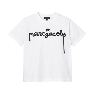 Marc Jacobs Ribbon Logo Box Tee - female - Marc Jacobs - T-Shirts - White - XS - Tops