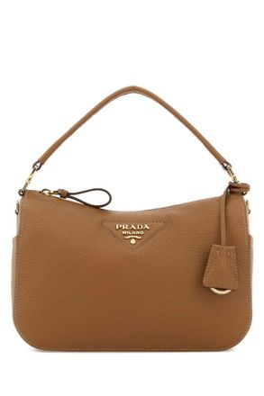 Prada Caramel Logo Small Shoulder Bag