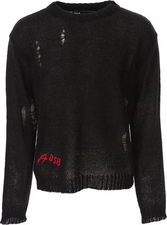 Andersson Bell Kid Mohair Crew-Neck Sweater - Heren - Ronde hals truien - Zwart - M - Truien & Vesten