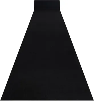 RugsX Rugsx - Alfombra De Pasillo Con Refuerzo De Goma Rumba Un Solo Color Negro 80 Cm Black 80x350 Cm