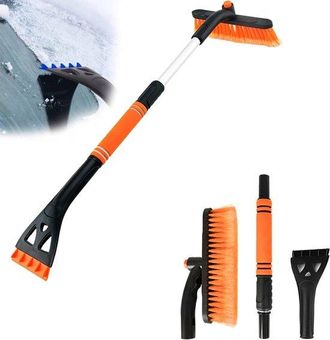 OEM Raspador De Hielo Extensible Con Cepillo Para Nieve, Raspador De Hielo Para Coche 2 En 1, Raspador De Nieve, Raspador De Ventanas, Color Naranja