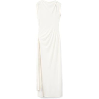 Mango Open Back Lace Maxi Dress in Off White at Nordstrom, Size 8