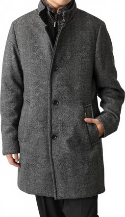 Moorer Bond Button-Fastening Coat In Antracite
